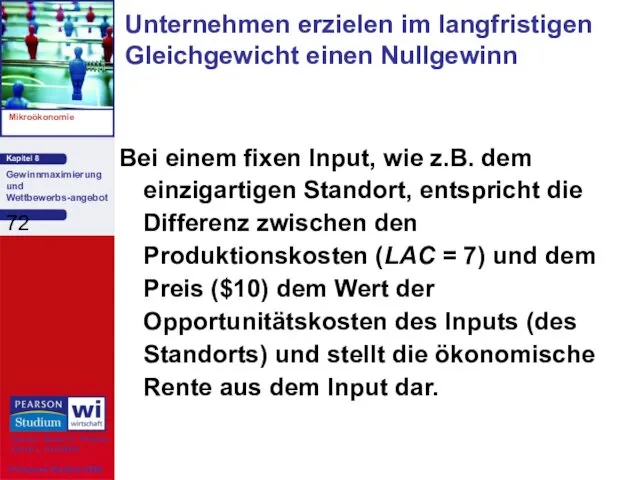 Bei einem fixen Input, wie z.B. dem einzigartigen Standort, entspricht