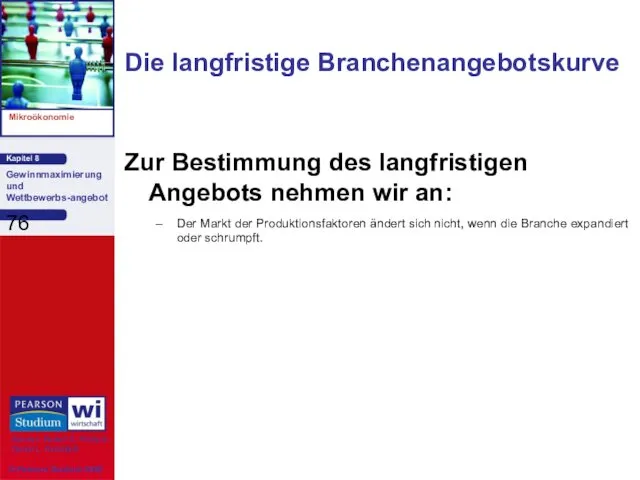 Die langfristige Branchenangebotskurve Zur Bestimmung des langfristigen Angebots nehmen wir