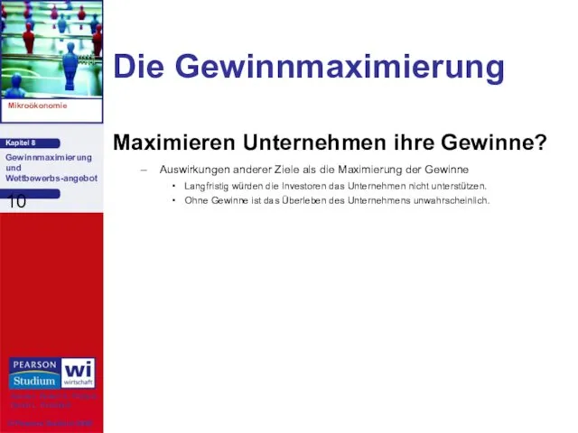 Die Gewinnmaximierung Maximieren Unternehmen ihre Gewinne? Auswirkungen anderer Ziele als