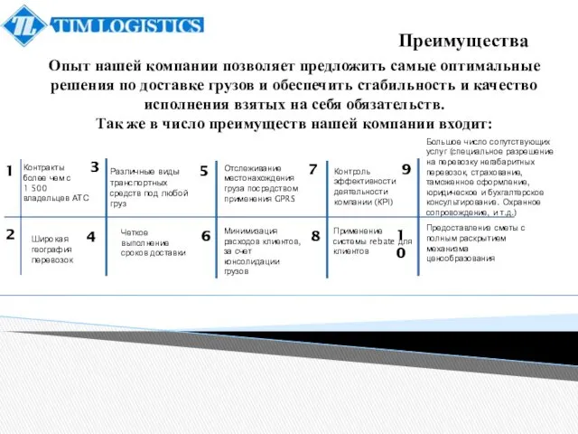 Опыт нашей компании позволяет предложить самые оптимальные решения по доставке