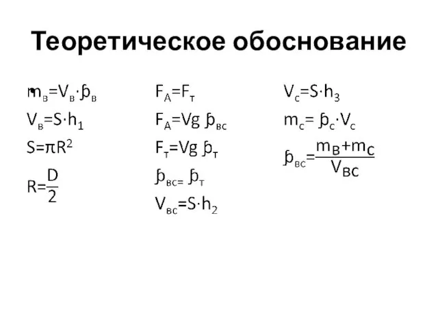 Теоретическое обоснование