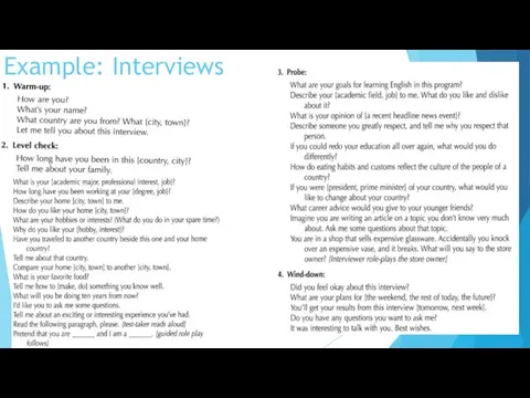 Example: Interviews