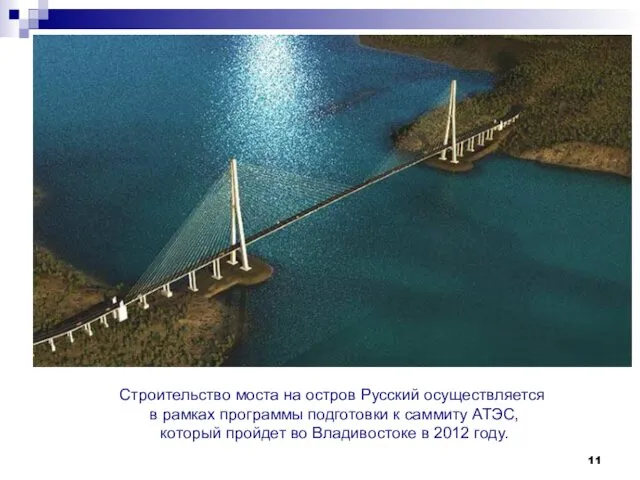 Строительство моста на остров Русский осуществляется в рамках программы подготовки