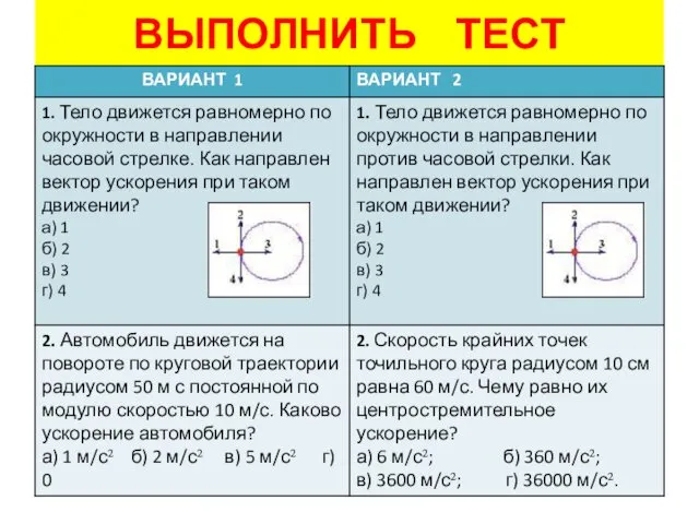 ВЫПОЛНИТЬ ТЕСТ