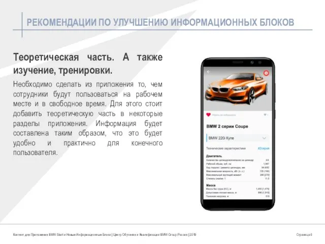 Контент для Приложения BMW Start и Новые Информационные Блоки |