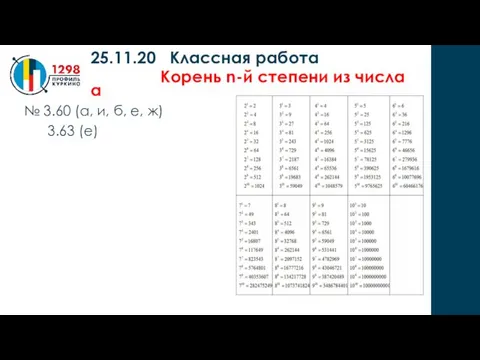 № 3.60 (а, и, б, е, ж) 3.63 (е) 25.11.20