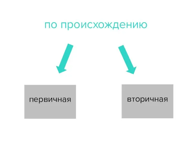 по происхождению первичная вторичная