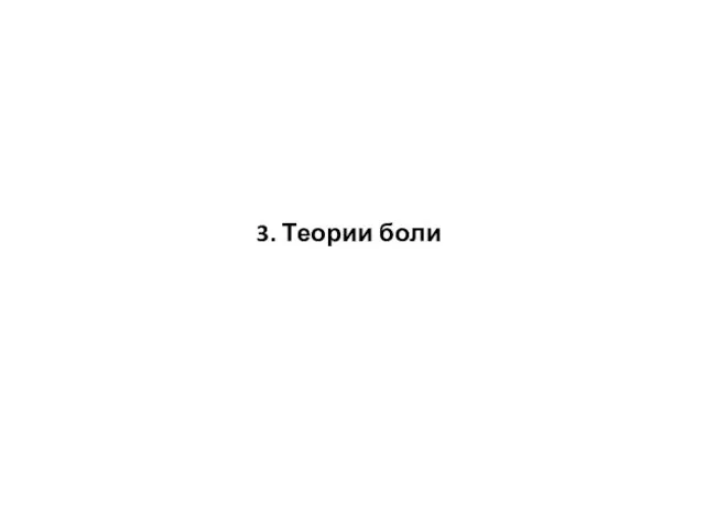 3. Теории боли