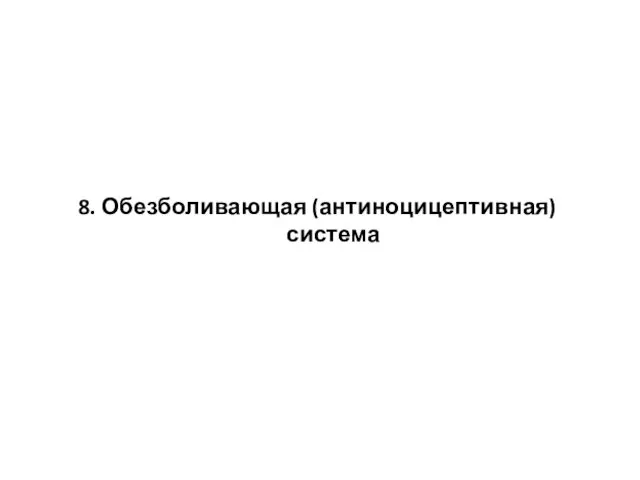 8. Обезболивающая (антиноцицептивная) система