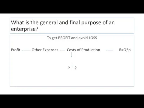 What is the general and final purpose of an enterprise?
