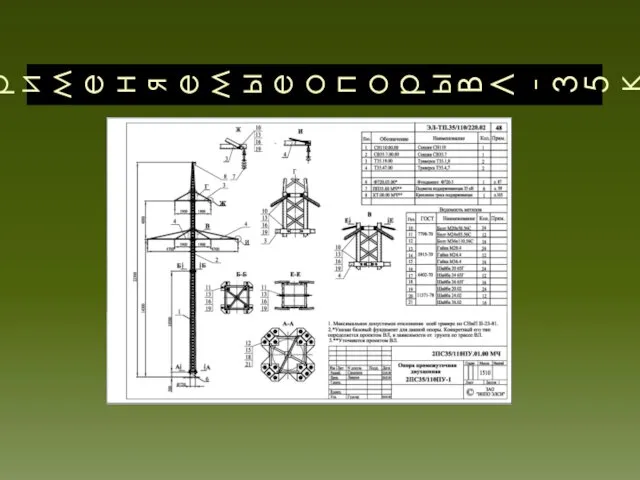 Применяемые опоры ВЛ-35кВ