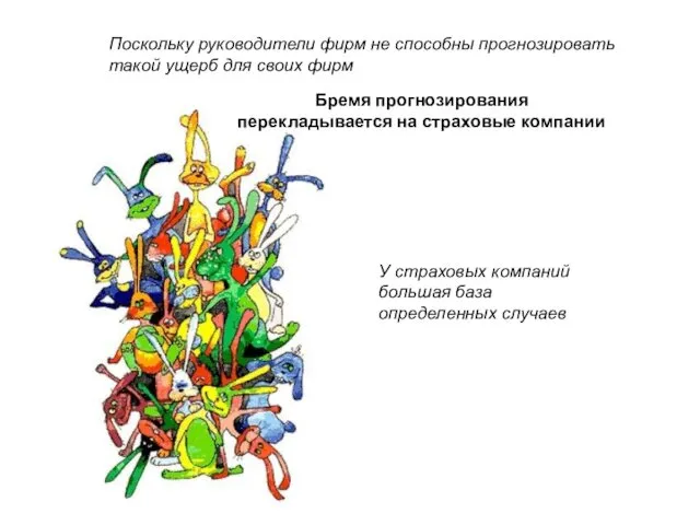 Бремя прогнозирования перекладывается на страховые компании У страховых компаний большая база определенных случаев