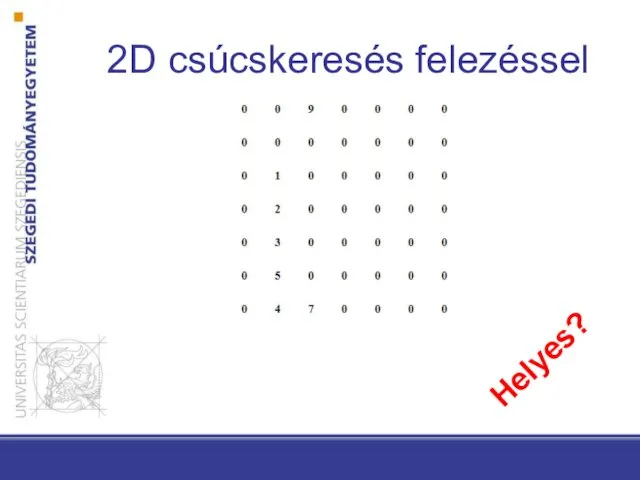 2D csúcskeresés felezéssel Helyes?