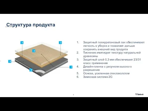 Защитный полиуретановый лак обеспечивает легкость в уборке и позволяет дольше