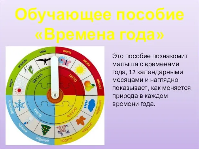 Обучающее пособие «Времена года» Это пособие познакомит малыша с временами