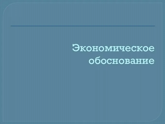 Экономическое обоснование