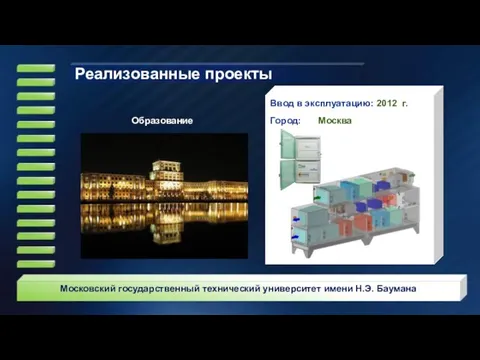 Ввод в эксплуатацию: 2012 г. Город: Москва Московский государственный технический