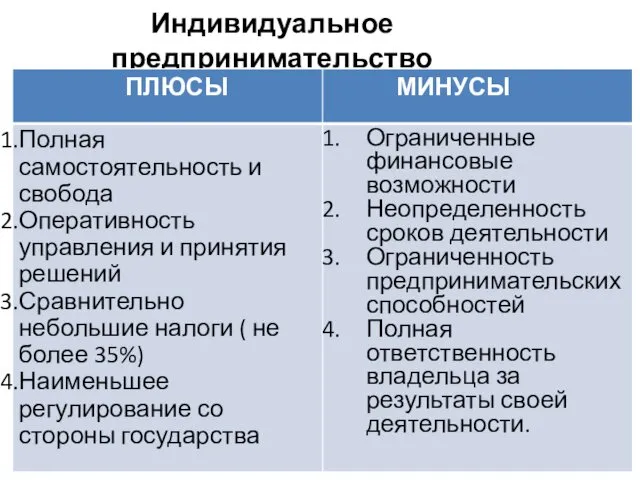 Индивидуальное предпринимательство