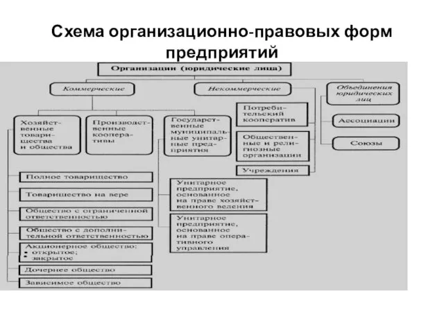 Схема организационно-правовых форм предприятий