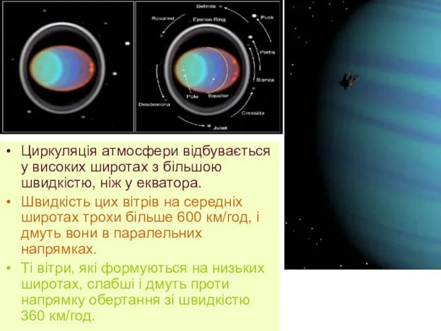 Циркуляція атмосфери відбувається у високих широтах з більшою швидкістю, ніж