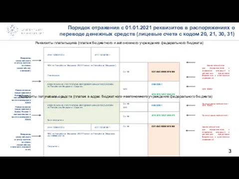 Порядок отражения с 01.01.2021 реквизитов в распоряжениях о переводе денежных