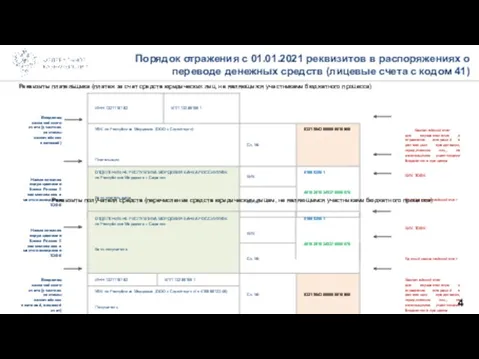 Порядок отражения с 01.01.2021 реквизитов в распоряжениях о переводе денежных