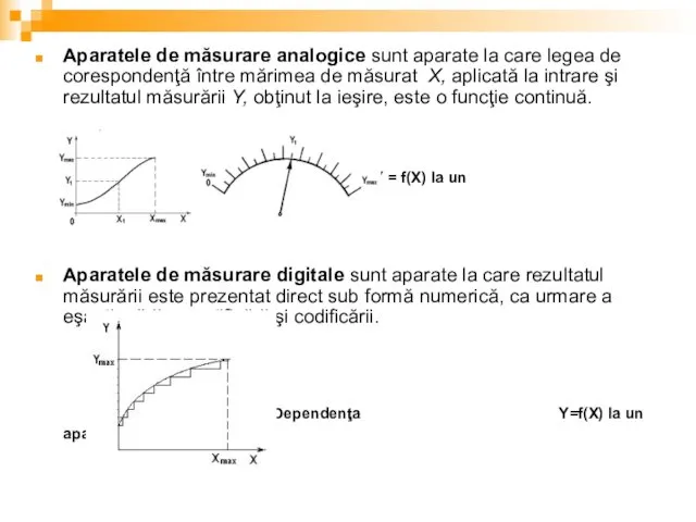 Aparatele de măsurare analogice sunt aparate la care legea de