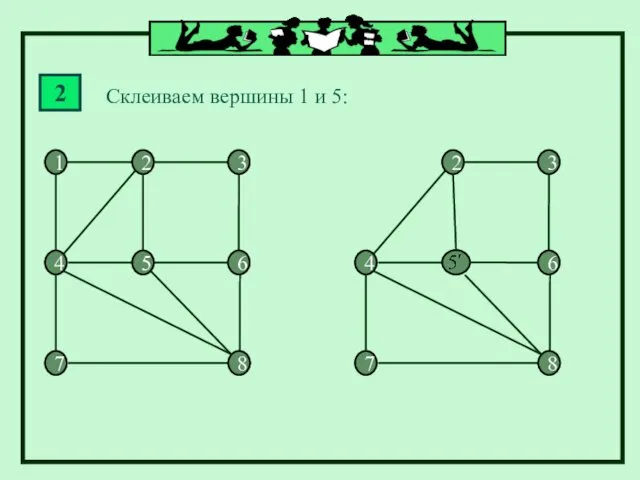 2 Склеиваем вершины 1 и 5: