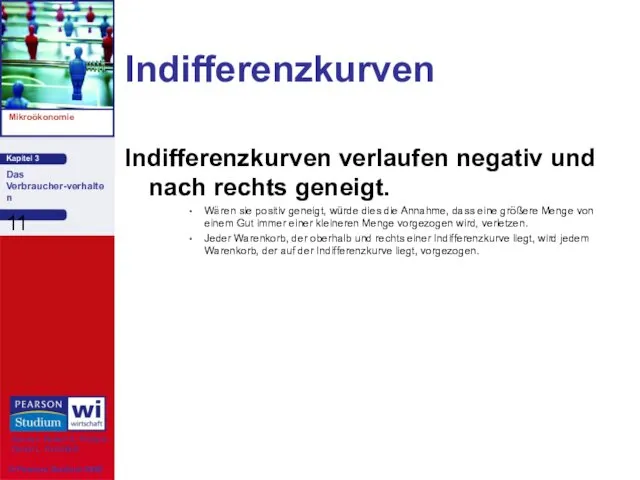 Indifferenzkurven Indifferenzkurven verlaufen negativ und nach rechts geneigt. Wären sie