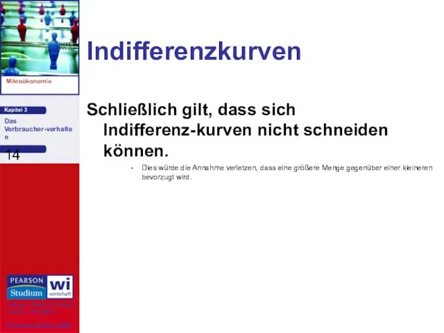 Indifferenzkurven Schließlich gilt, dass sich Indifferenz-kurven nicht schneiden können. Dies würde die Annahme