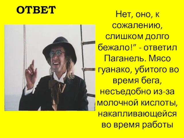 Нет, оно, к сожалению, слишком долго бежало!” - ответил Паганель.