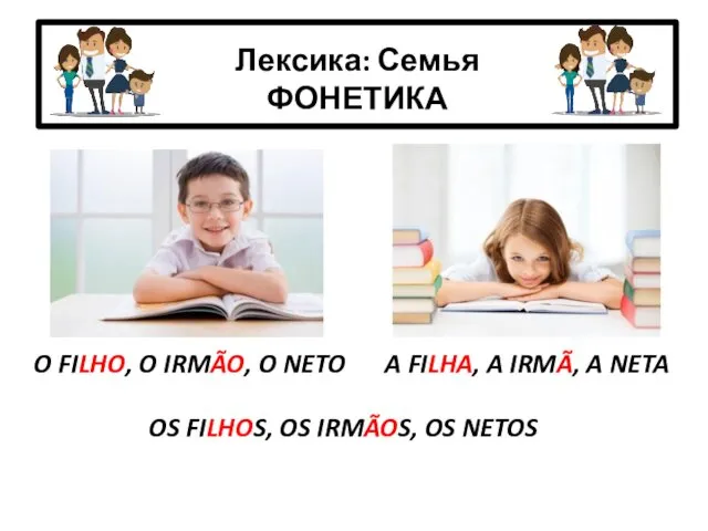 Лексика: Семья ФОНЕТИКА O FILHO, O IRMÃO, O NETO A