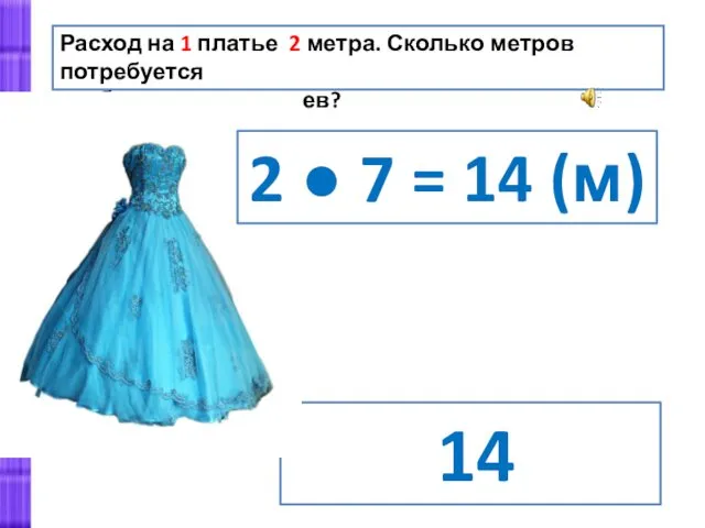 Расход на 1 платье 2 метра. Сколько метров потребуется чтобы