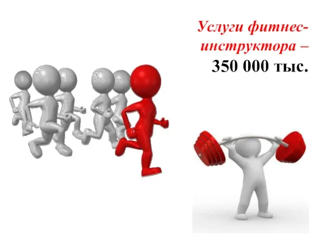 Услуги фитнес-инструктора – 350 000 тыс.