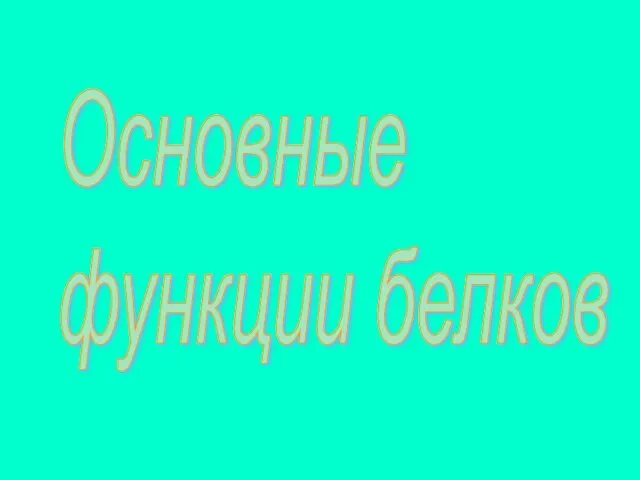 Основные функции белков