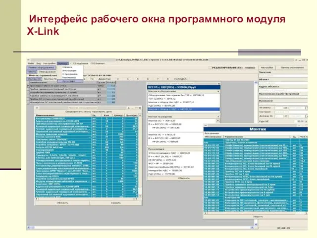 Интерфейс рабочего окна программного модуля X-Link
