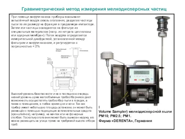 Гравиметрический метод измерения мелкодисперсных частиц