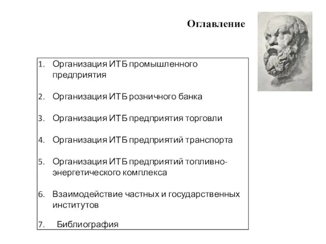 Организация ИТБ промышленного предприятия Организация ИТБ розничного банка Организация ИТБ