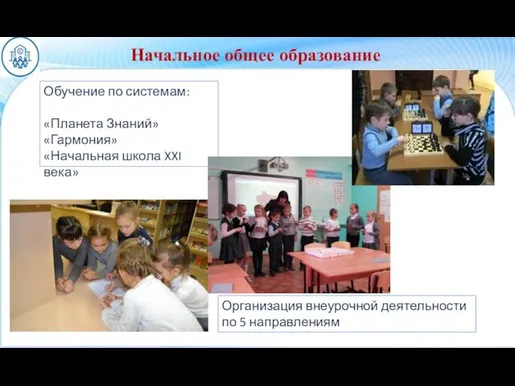 Начальное общее образование Обучение по системам: «Планета Знаний» «Гармония» «Начальная