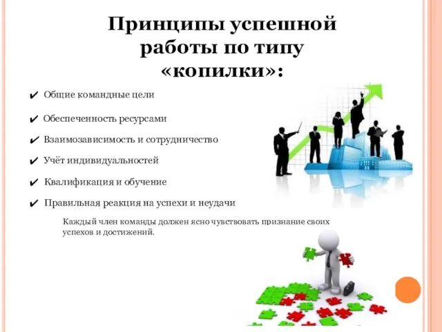 Принципы успешной работы по типу «копилки»: Каждый член команды должен