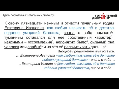 К своим пятнадцати нежным и отчасти печальным годам Екатерина Ивановна,