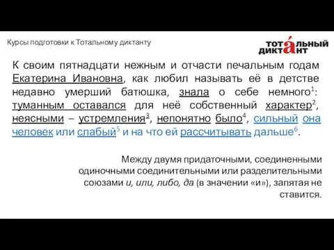 К своим пятнадцати нежным и отчасти печальным годам Екатерина Ивановна,