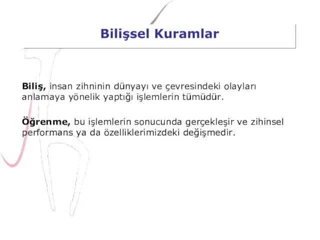 Biliş, insan zihninin dünyayı ve çevresindeki olayları anlamaya yönelik yaptığı işlemlerin tümüdür. Öğrenme,