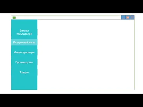 Заказы покупателей Внутренний заказ Инвентаризации Производство Товары