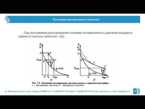 Программа регулирования давления Под программой регулирования понимается зависимость давления воздуха