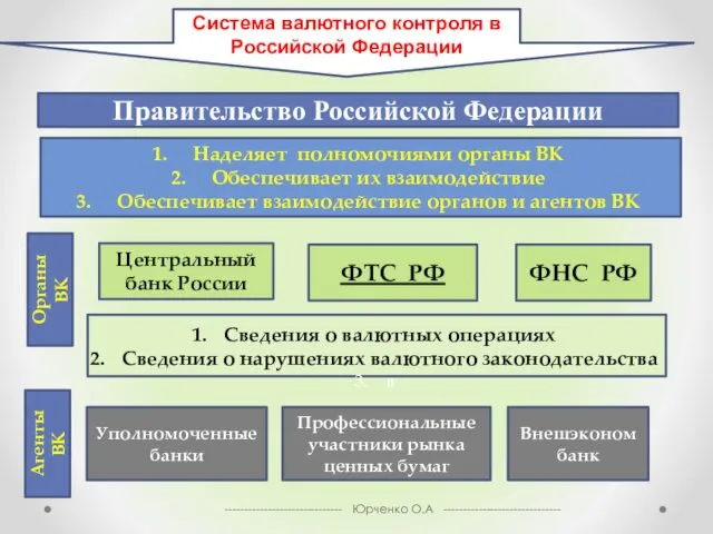 ------------------------------ Юрченко О.А ------------------------------ Правительство Российской Федерации Наделяет полномочиями органы