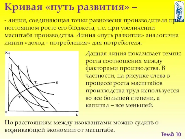 Тема 10 Кривая «путь развития» – - линия, соединяющая точки