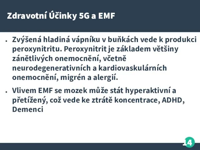 Zdravotní Účinky 5G a EMF Zvýšená hladiná vápníku v buňkách