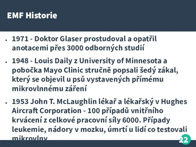 EMF Historie 1971 - Doktor Glaser prostudoval a opatřil anotacemi