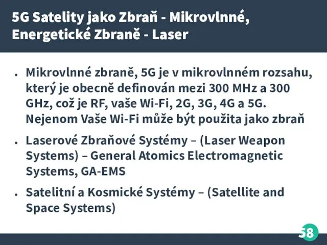 5G Satelity jako Zbraň - Mikrovlnné, Energetické Zbraně - Laser